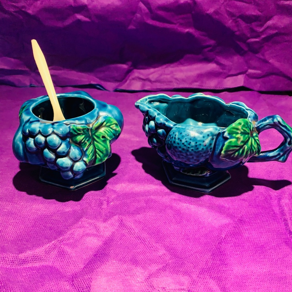 Inarco Blue, Japan Grape Sugar and Creamer Set